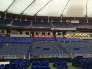 Views of the stadium seat pickup for fans buying Metrodome seats, (presented by Archer Seating)