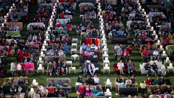 German stadium turned into giant living room for World Cup