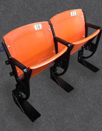 Double Orange Plastics with Black Legs Seat