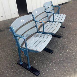 Special Antique Triple Stadium Seat with Wooden Feet