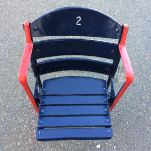 Restored #2 Fenway Park Wooden Seat with Exact Paint