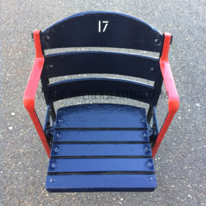 Restored #17 Fenway Park Blue Wooden Seat with Exact Paint from Fenway Park Maintenance