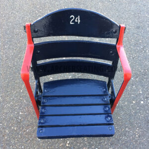 Restored #24 Fenway Park Blue Wooden Seat with Exact Paint from Fenway Park Maintenance