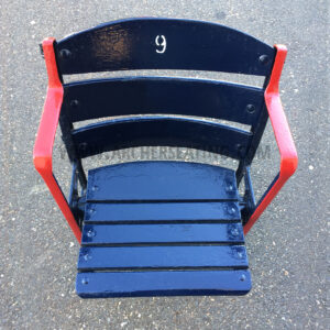 Restored #9 "Ted Williams" Fenway Park Blue Wooden Seat with Exact Paint from Fenway Park Maintenance
